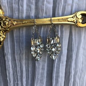 Silver Crystal Drop Earrings